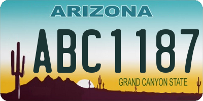 AZ license plate ABC1187