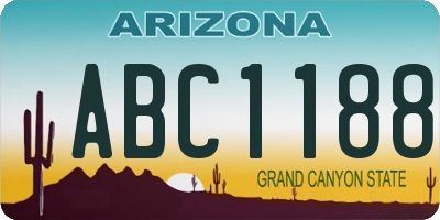 AZ license plate ABC1188
