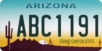 AZ license plate ABC1191