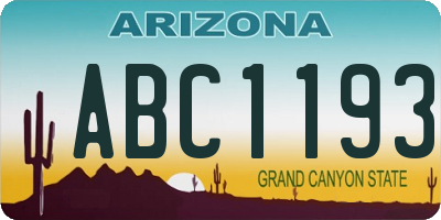 AZ license plate ABC1193