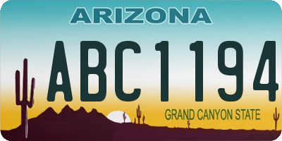 AZ license plate ABC1194