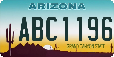 AZ license plate ABC1196