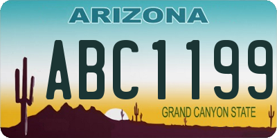 AZ license plate ABC1199