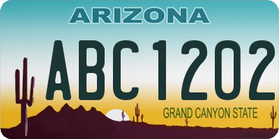 AZ license plate ABC1202