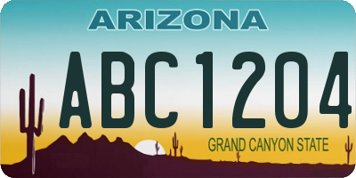 AZ license plate ABC1204