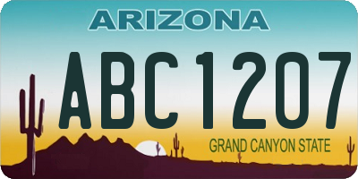 AZ license plate ABC1207