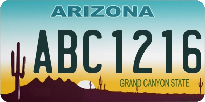 AZ license plate ABC1216