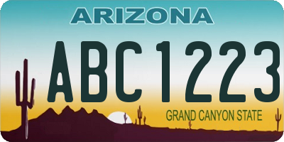 AZ license plate ABC1223
