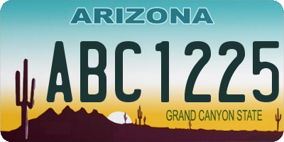 AZ license plate ABC1225