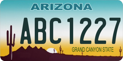 AZ license plate ABC1227
