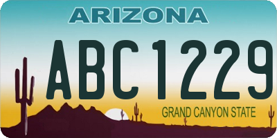 AZ license plate ABC1229