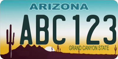 AZ license plate ABC123