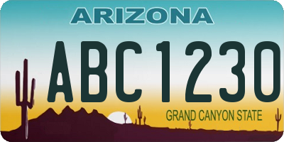 AZ license plate ABC1230