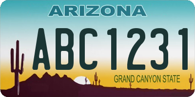 AZ license plate ABC1231