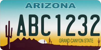 AZ license plate ABC1232
