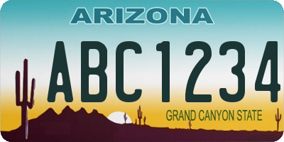 AZ license plate ABC1234