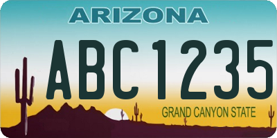 AZ license plate ABC1235
