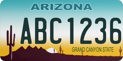 AZ license plate ABC1236