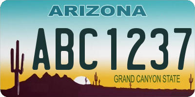 AZ license plate ABC1237