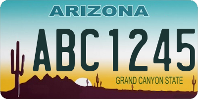 AZ license plate ABC1245