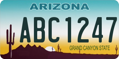 AZ license plate ABC1247