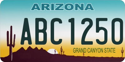 AZ license plate ABC1250