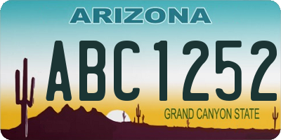 AZ license plate ABC1252