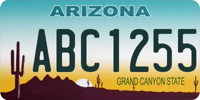 AZ license plate ABC1255