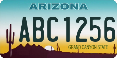 AZ license plate ABC1256