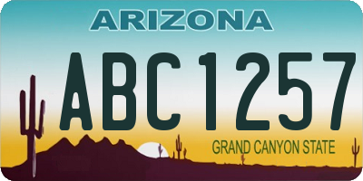 AZ license plate ABC1257