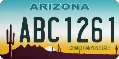 AZ license plate ABC1261