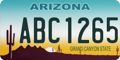 AZ license plate ABC1265