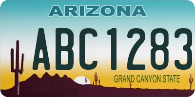 AZ license plate ABC1283