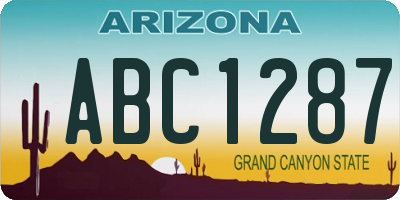 AZ license plate ABC1287