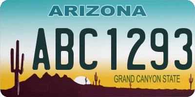 AZ license plate ABC1293