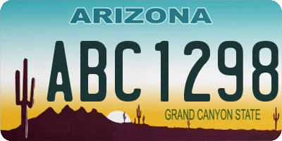 AZ license plate ABC1298