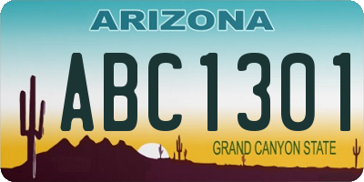 AZ license plate ABC1301