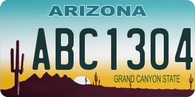 AZ license plate ABC1304