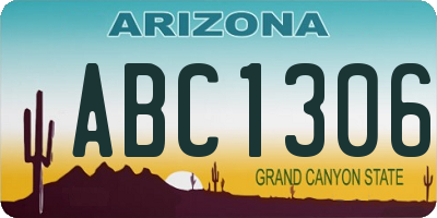 AZ license plate ABC1306
