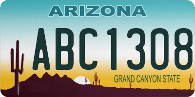 AZ license plate ABC1308