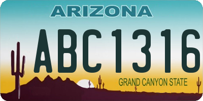 AZ license plate ABC1316