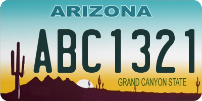 AZ license plate ABC1321