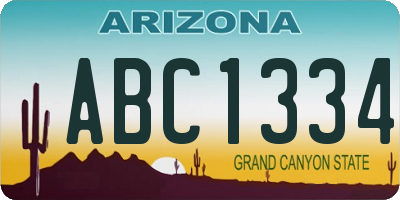 AZ license plate ABC1334