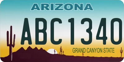 AZ license plate ABC1340