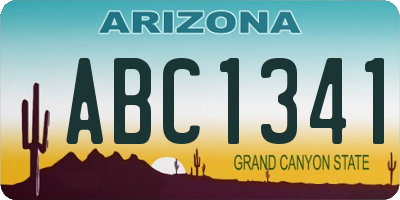 AZ license plate ABC1341