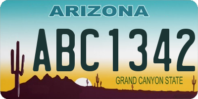 AZ license plate ABC1342