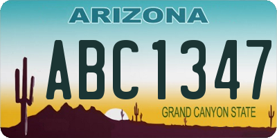 AZ license plate ABC1347