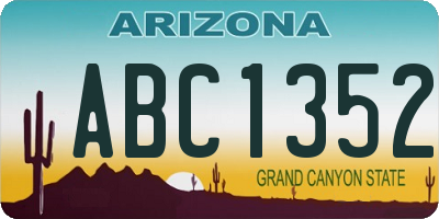AZ license plate ABC1352