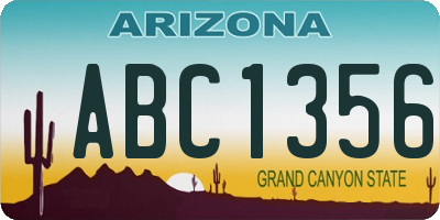 AZ license plate ABC1356