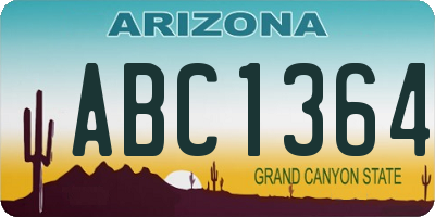 AZ license plate ABC1364
